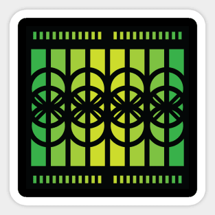 “Dimensional Circulation” - V.6 Green - (Geometric Art) (Dimensions) - Doc Labs Sticker